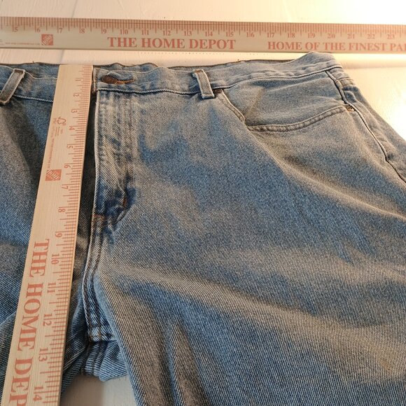 Men's 42x30 Denim Blue Jeans 5-Pocket 100% Heavy Cotton Cozy Durable Relaxed Fit - Picture 5 of 7